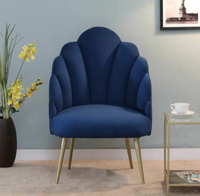 The Accent Company Tabitha Velvet Upholstered Peacock Metal Chair In Blue Color Metal Outdoor Chair(Blue, Pre-assembled)