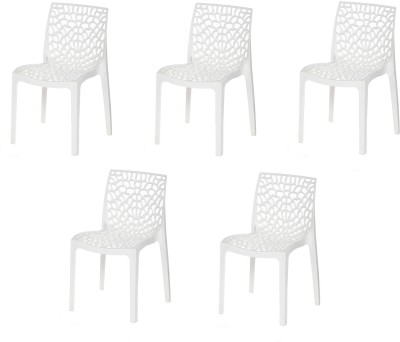 GOYALSON WEB PLASTIC CHAIR INDOOR OUTDOOR CHAIR FOR HOME OFFICES OR STUDY CHAIR Plastic Outdoor Chair(WHITE, Pre-assembled)