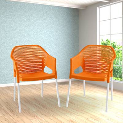 Italica Furniture Plasteel Arm Chair Matte Finish Stackable Chair
