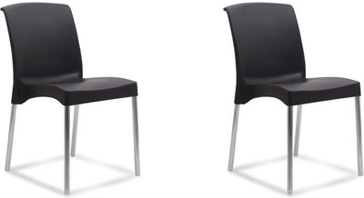 Supreme Hybrid Designer Fully Comfort Light Weight Plastic Plastic Cafeteria Chair(Black, Set of 2, Pre-assembled)