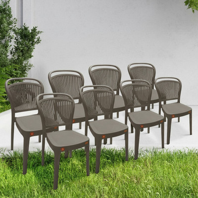 Furniture Yard Mango Salsa Plastic Chair/Stackable Plastic Chair/Strong & Sturdy Structure/ Plastic Outdoor Chair(Grey, Pre-assembled)
