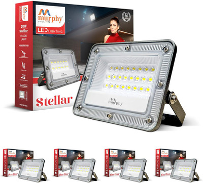 MURPHY Stellar 20W LED Flood Light Cool White | IP66 Waterproof | Pack of 5 Flood Light Outdoor Lamp(White)