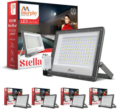 MURPHY Steller 100W Led Waterproof with Auto On/Off Day Night Light Sensor Flood Light : Pack of 5 (Cool White, BIS Approved) Flood Light Outdoor Lamp(White)