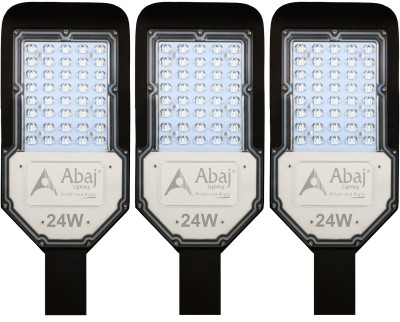 ABAJ 24Watt Outdoor Waterproof 4K LED Street Light - White - Pack of 3 Flood Light Outdoor Lamp(White)