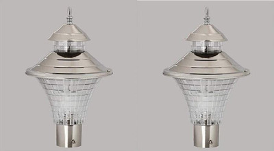 GAUVIK GAU-JALWA SS GATE LIGHT,PACK OF 2 Gate Light Outdoor Lamp(Silver)