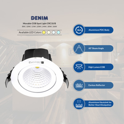 Crescent Lighting CRC10B-10W-RO-6K Post Light Outdoor Lamp(Black)