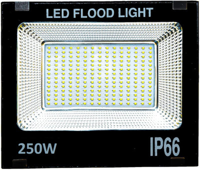 Banyan Ultra Thin Slim Ip66 LED Cool White Waterproof- 250W,Pack of 1 Flood Light Outdoor Lamp(Black, White)