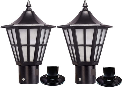 G CHHARIYA TRADERS GATE LIGHT FOR HOME GATE WATERPROOF PACK OF 2 BASE FREE Gate Light Outdoor Lamp(Black)
