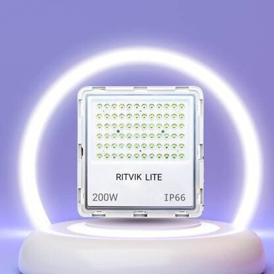 spark world 200W Lens Model IP66 Waterproof Led Flood Light Outdoor Lamp PACK OF 1 Flood Light Outdoor Lamp(White)