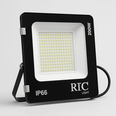 RTC LIGHT IP66 Waterproof LED Flood Light – 200 Watt Ultra Thin Cool White Flood Light Outdoor Lamp(Black)