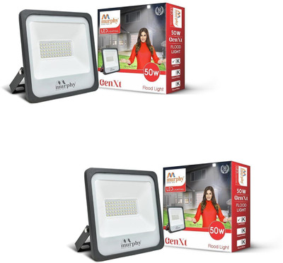 MURPHY Genxt LED 50W LED Flood Light, IP65 Rated Pack of 2 (Cool White, BIS Approved) Flood Light Outdoor Lamp(White)