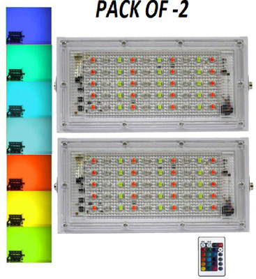 Croon Led 50 Watt Rgb Multicolored Brick Light With Remote (Pack Of-2) Flood Light Outdoor Lamp(Multicolor)