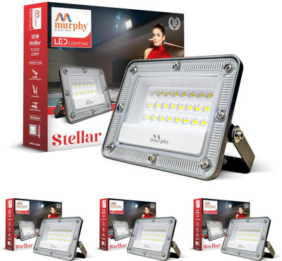 MURPHY Stellar 20W LED Flood Light Cool White | IP66 Waterproof | Pack of 4 Flood Light Outdoor Lamp(White)