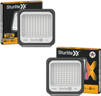 Sturlite Allumer 100 W LED Flood Light - (Pack of 2) (L-G-0180-100W) Flood Light Outdoor Lamp(Black)