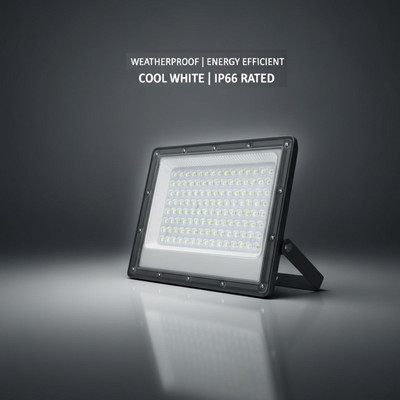 vibunt 200W STREET LIGHT Lens Model IP66 Rated Waterproof Pack of 1 (Cool White Flood Light Outdoor Lamp Flood Light Outdoor Lamp(Black)