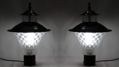 GAUVIK GAU- BLACK JALWA GATE LIGHT, PACK OF 2 Gate Light Outdoor Lamp(Black, Clear)