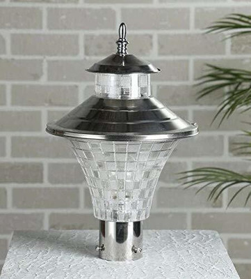 G CHHARIYA TRADERS KIN-JALWA SS Modern Shape Gate Light/Outdoor Light/Pillar Light for Outdoor Home, PACK OF 1 Gate Light Outdoor Lamp(Silver)