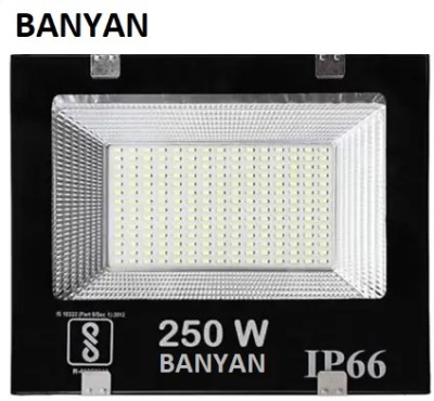 Banyan 250 Watt Ultra Thin Slim Ip66 LED Flood Outdoor Light Cool White Waterproof- 200W,Pack of 1 Flood Light Outdoor Lamp Flood Light Outdoor Lamp (Black, White) Flood Light Outdoor Lamp(Black)
