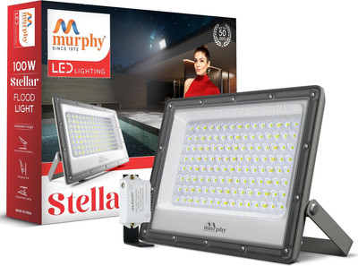 MURPHY Steller 100W Led Waterproof with Auto On/Off Day Night Light Sensor Flood Light : Pack of 1 (Cool White, BIS Approved) Flood Light Outdoor Lamp(White)