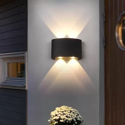 spark world ® 12 Watts LED Waterproof Metal Outdoor Wall Rectangle Up Down Wall Mounted Lamp Gate Light Outdoor Lamp(White)