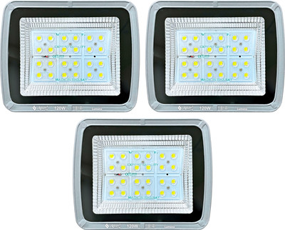 ASTER LITE BIS Approved Lumena 120W LED Flood Light | 200 Lumens/Watt | High Mast Light | IP66 Waterproof (Pack of 3) Flood Light Outdoor Lamp(Grey)