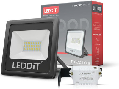 LEDDIT Lumina LED 50W Waterproof with Auto On/Off Day Night Light Sensor Flood Light with 2.5 Years Warranty : Pack of 1 (Cool White) Flood Light Outdoor Lamp(White)