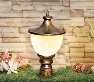 GENREE GEN- SAMRAT ANTIQUE G/L, PACK OF 1 Gate Light Outdoor Lamp(Gold, White)