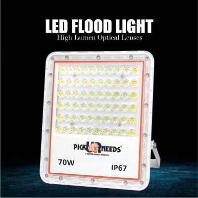 Daily Needs Shop Bright LED 70W Lens Flood Lamp IP67 Waterproof With Extension Bracket Flood Light Outdoor Lamp(White)