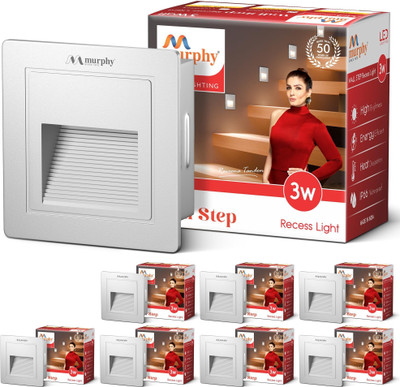 MURPHY 3W Wall Step Body LED IP65 Grade Warm White, (Pack of 8) Gate Light Outdoor Lamp(Yellow)