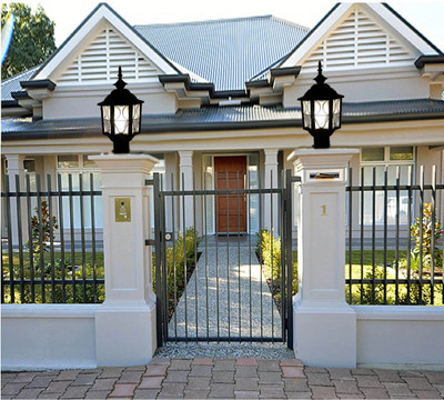 GAUVIK GAU-METRO GATE LIGHT, PACK OF 2 Gate Light Outdoor Lamp(Black, Clear)