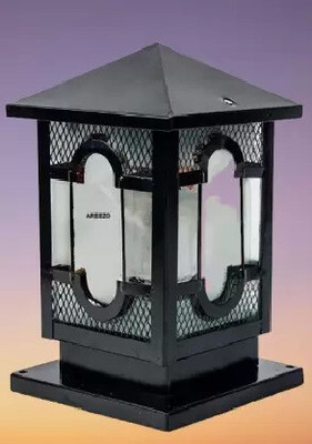 Areezo Black Outdoor Waterproof Gate Light/Pillar Light for Home & Garden (Bulbnot Included) (Pack of 1) Gate Light Outdoor Lamp(Black)