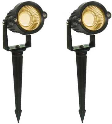 D'Mak LED Outdoor Garden Spot and Spike 5W IP65, Warm White 3000K, with 1 Year Warranty, Aluminium Body (5Watt) - Set of 2 | Garden Lights | | 5w green Light | Post Light Outdoor Lamp(Green)