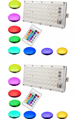 Uniq RGB Flood Light 50 Wat Multicolor Pack Of 2 Flood Light Outdoor Lamp(Multicolor)