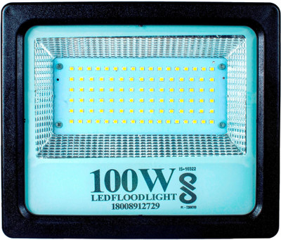 KESHVAS 100W BIS Approved PC Body LED Flood Halogen Outdoor Light With 2 Year Warranty - Pack of 1 Flood Light Outdoor Lamp(White)