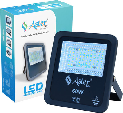 ASTER LITE 60W LED Flood Light IP66 Waterproof (Pack of 1) Flood Light Outdoor Lamp(White)