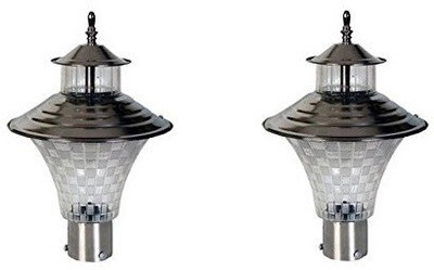 G CHHARIYA TRADERS KIN-JALWA Modern Shape Gate Light/Outdoor Light/Pillar Light for Outdoor Home, PACK OF 2 Gate Light Outdoor Lamp(Silver)