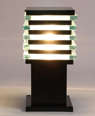 spark world ICE CUBE BLACK BULBNOT 1P Gate Light Outdoor Lamp(Black)