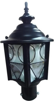 Areezo Black Outdoor Modern Waterproof Gate Light/Pillar Light for Home & Garden, Path (Bulbnot Included) (Pack of 1) Gate Light Outdoor Lamp(Black)