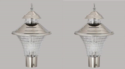 G CHHARIYA TRADERS KIN-JALWA SS Modern Shape Gate Light/Outdoor Light/Pillar Light for Outdoor Home, PACK OF 2 Gate Light Outdoor Lamp(Silver)