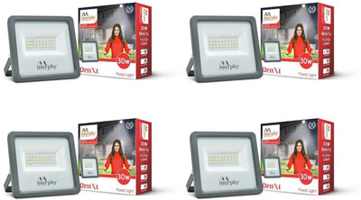 MURPHY Genxt LED 30W LED Flood Light, IP65 Rated Outdoor Light Pack of 4 (Cool White) Gate Light Outdoor Lamp(Black)