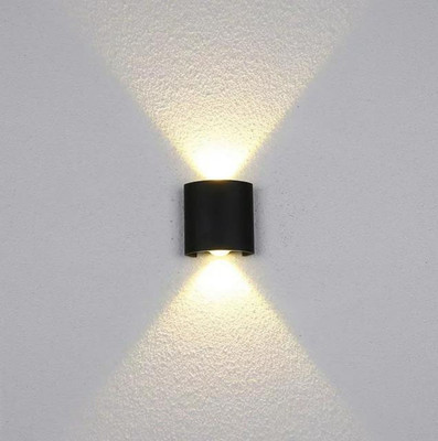 BellGrey 2 Way LED Indoor & Outdoor Lamp Up/Down Elevation Light Rustproof & Waterproof Aluminum Body Black (Warm White) Post Light Outdoor Lamp(Yellow)