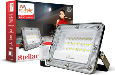 MURPHY Stellar 20W LED Flood Light with Day-Night Sensor & Driver, Cool White Pack of 1 Flood Light Outdoor Lamp(White)