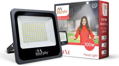 MURPHY Genxt LED 100W LED Flood Light, IP65 Rated Pack of 1 (Cool White, BIS Approved) Flood Light Outdoor Lamp(White)