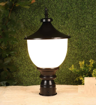 BLACK RAY KIN-BLACK SAMRAT1 G/L Modern Shape Gate Light/Outdoor Light/Pillar Light for Outdoor Home, PACK OF 1 Gate Light Outdoor Lamp(Black, White)