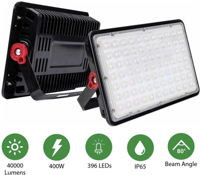 Lightify 400W LED Flood Light – 396 LEDs, 100lm/W, Waterproof IP65, IK04 Rated, 80° Beam, Premium Aluminium Body Flood Light Outdoor Lamp(Black)