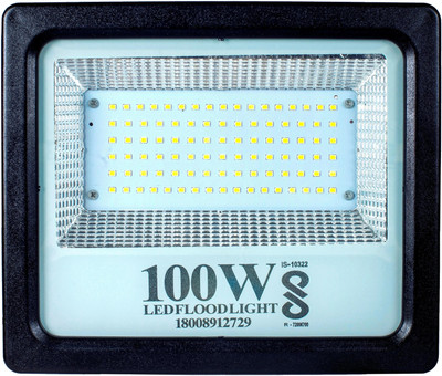 PE 100W BIS Approved PC Body LED Flood Halogen Light With 2 Year Warranty - Pack of 1 Flood Light Outdoor Lamp(White)