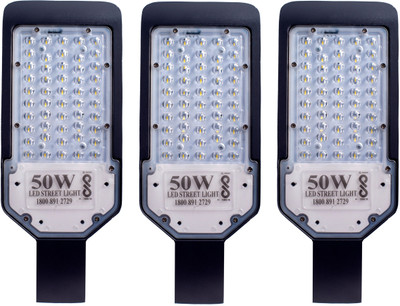 KESHVAS 50W BIS Approved LENS LED Street Light Pack of 3 Flood Light Outdoor Lamp(White)