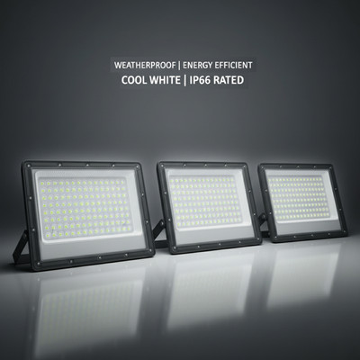 Eve Hanger 200W STREET LIGHT Lens Model IP66 Rated Waterproof Pack of 1 (Cool White Flood Light Outdoor Lamp Flood Light Outdoor Lamp(Black)