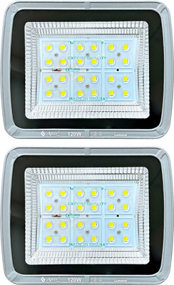 ASTER LITE BIS Approved Lumena 120W LED Flood Light | 200 Lumens/Watt | High Mast Light | IP66 Waterproof (Pack of 2) Flood Light Outdoor Lamp(Grey)