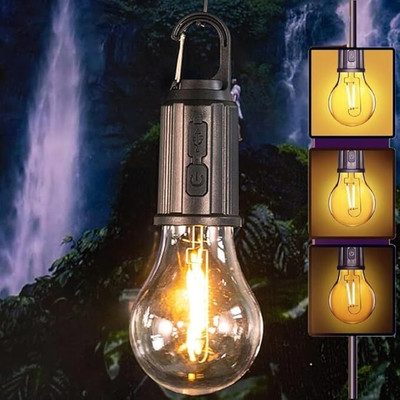 LEKORED Rechargeable Camping Lights Waterproof LED Bulb LED Lantern(Transparent)